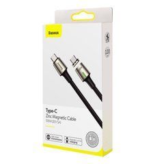 Кабель магнитный Baseus Zinc Magnetic Type-C 100W (20V 5A) (1.2 метра) (CATXC-K01) черный 20497 фото