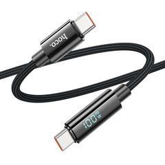 Кабель Hoco U125 Benefit с дисплеем Type-C - Type-C 1м 100W черный 31022 фото