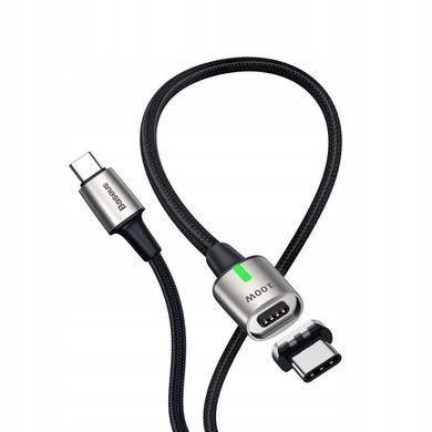 Кабель магнитный Baseus Zinc Magnetic Type-C 100W (20V 5A) (1.2 метра) (CATXC-K01) черный 20497 фото