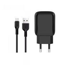 Сетевое зарядное устройство Jellico C32 1USB QC3.0 + провод microUSB black 25148 фото