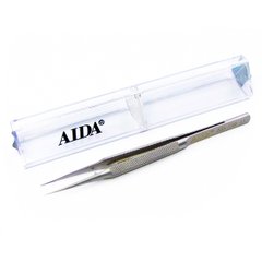 Пінцет Aida AD-116-11, титановий з рифленими ручками, прямий у футлярі 27382 фото