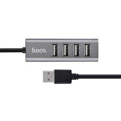 Адаптер (Перехідник) Hoco HB1 USB - 4 USB 2.0 (F) 0.8m сріблястий 29048 фото