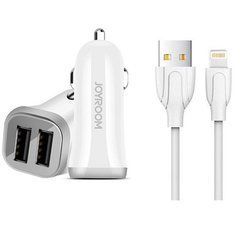 Автомобільний зарядний пристрій Joyroom C-M216 2USB 3.1A і кабель Lightning 15014 фото
