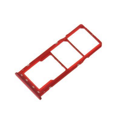 Держатель Sim-карты для и карты памяти Samsung A505F Galaxy A50, красный, на две Sim-карты 15267 фото