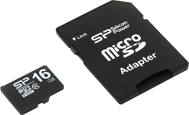 Карта памяти Silicon Power microSDHC 16GB Class 10+SD adapter (SP016GBSTH010V10-SP) 07734 фото