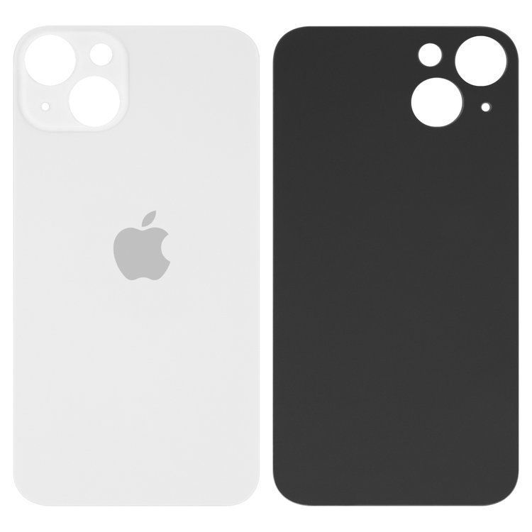 Задняя крышка для Apple iPhone 13 белая, с большим отверстием под камеру 32546 фото