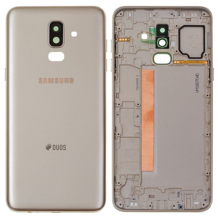 Задняя крышка для Samsung J810F Galaxy J8 золотистая, со стеклом камеры, Оригинал Китай 24589 фото
