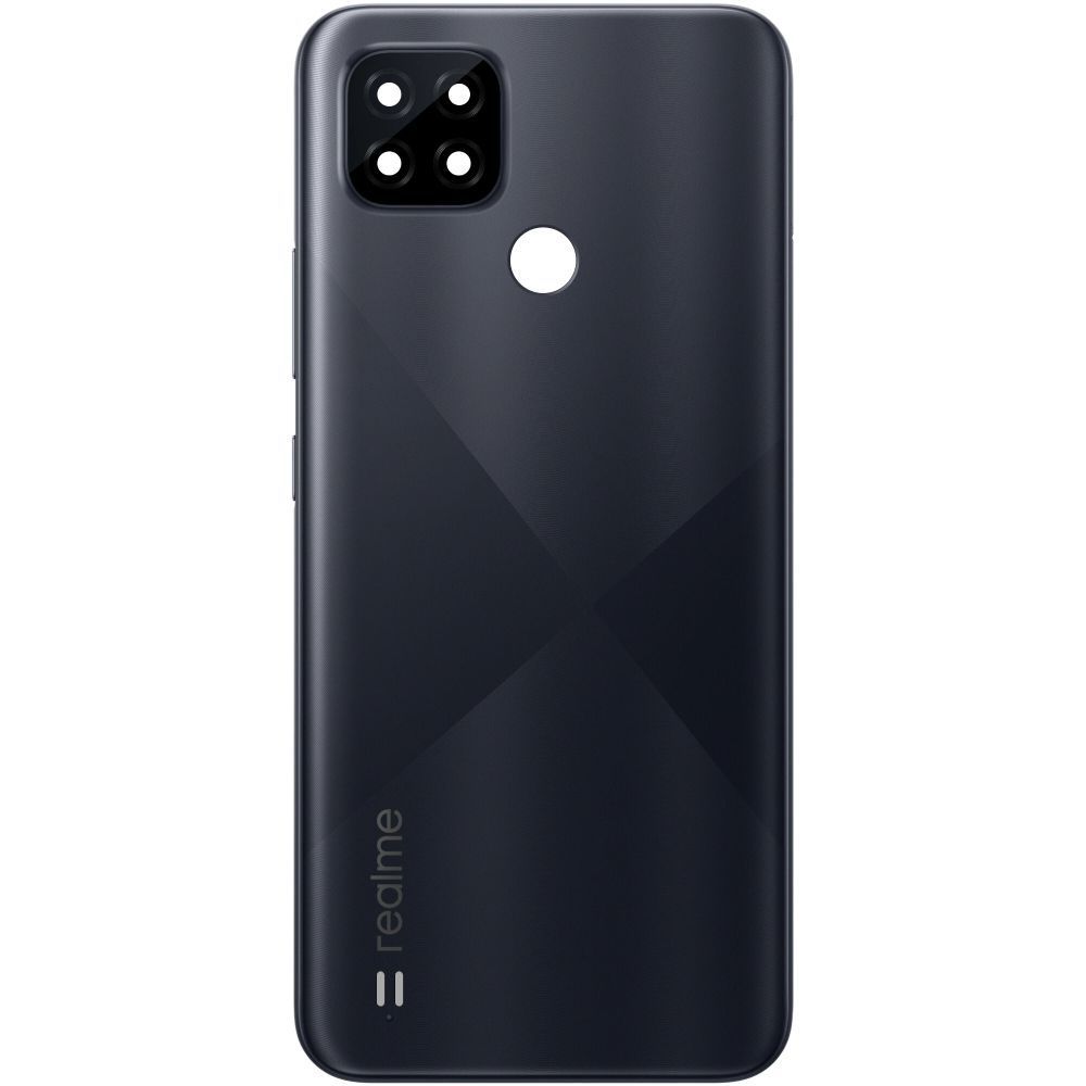 Задняя крышка для Realme C21 RMX3201 черная Cross Black со стеклом камеры 32089 фото