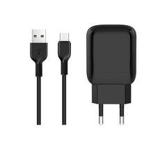 Сетевое зарядное устройство Jellico C32 1USB QC3.0 + провод Type-C black 25149 фото