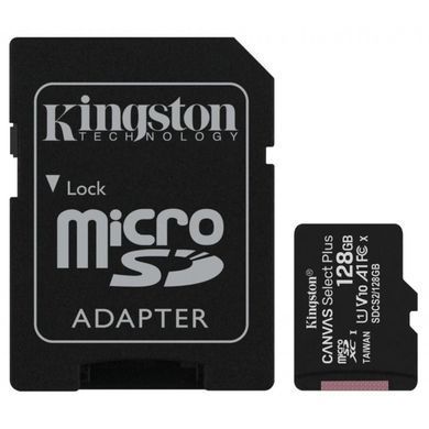 Карта памяти microSDXC Kingston Canvas Select Plus 128GB Class 10 UHS-I (ADAPTER SD) 27044 фото