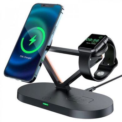 Беспроводное зарядное устройство ACEFAST E9 desktop 3в1 wireless charging holder черный 13821 фото