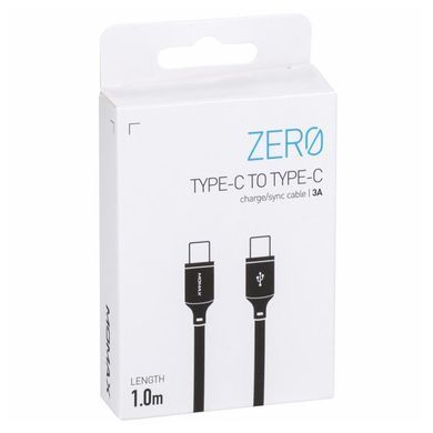 Кабель Zero Type-C to Type-C Charge, Sync Cable (1M) Black (DС16D) 20828 фото