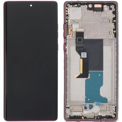 Дисплей для Motorola XT2429 Edge 50 Fusion в рамке розовый P-OLED Хайкопия 33496 фото