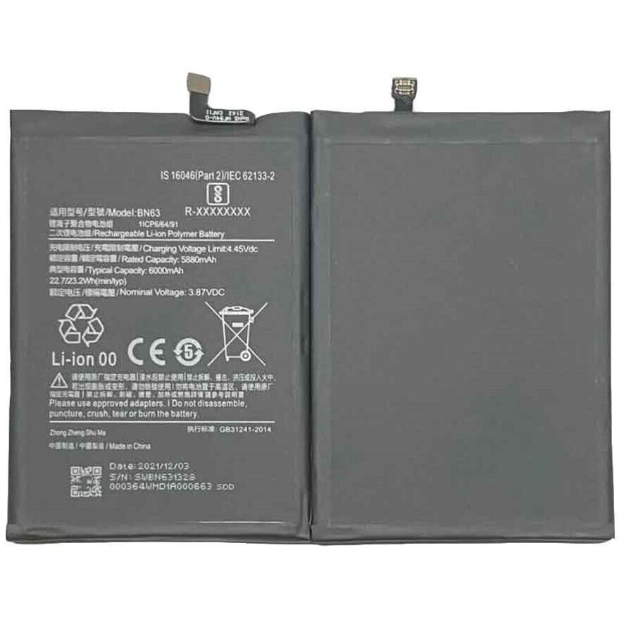 Аккумулятор BN63 для Xiaomi Redmi 10, Redmi 10 Prime 6000 mAh 27782 фото