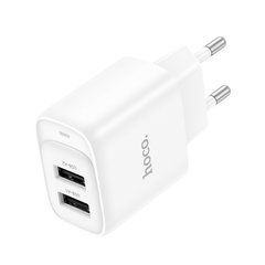Мережевий зарядний пристрій Hoco C141A Smart dual-port 2USB білий 32091 фото