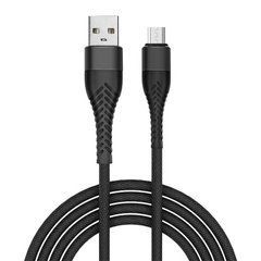 Кабель Florence Armor microUSB 1m 3A Black 19214 фото