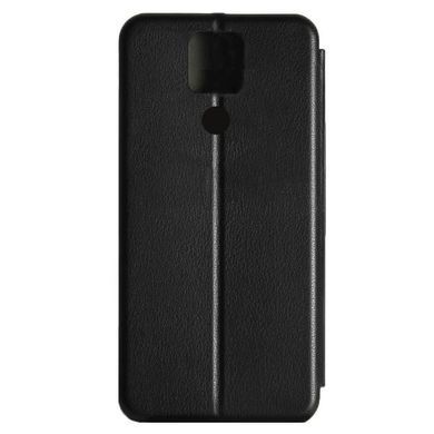 Чехол-книжка Premium Case под кожу Xiaomi Redmi Note 9 черный 18159 фото
