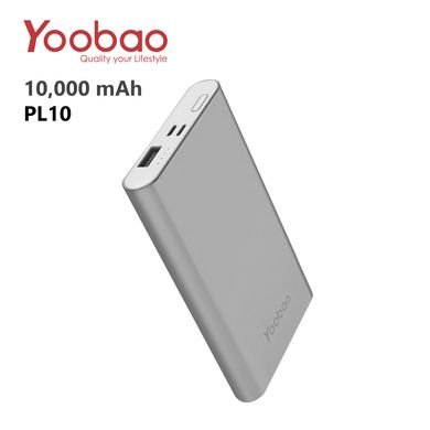 Внешний аккумулятор (Повербанк) power bank Yoobao PL10 10000 mAh Gray 08219 фото