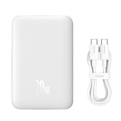 Внешний аккумулятор (Повербанк) Powerbank Baseus Magnetic Mini Wireless 10000mAh 20W White (PPCX030002) 26836 фото