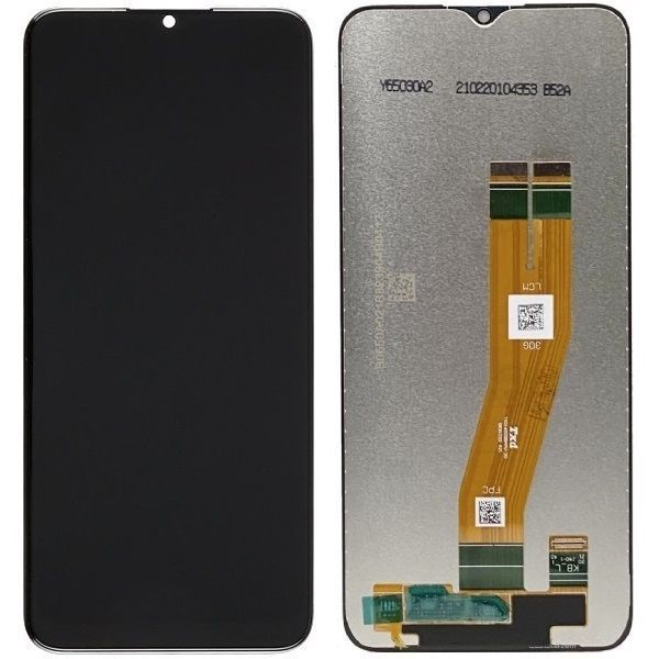 Дисплей для Samsung A025 Galaxy A02s, M025 Galaxy M02s 2021 черный с желтым шлейфом, 160.5 x 72 mm Оригинал GH82-20227A 31024 фото