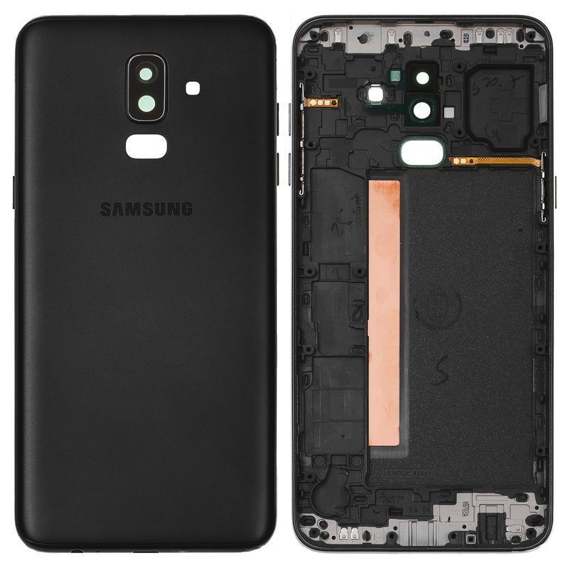 Задняя крышка для Samsung J810F Galaxy J8 черная, со стеклом камеры, Оригинал Китай 24591 фото