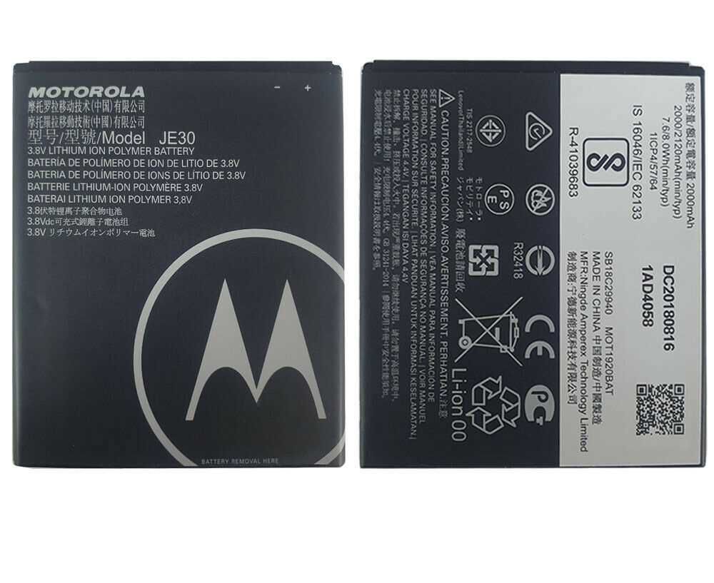 Аккумулятор JE30 для Motorola XT1920 Moto E5 Play 2100 mAh 21097 фото