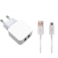 Сетевое зарядное устройство Tesla CH-608 2 USB (2.4A) + провод Micro USB белый 16071 фото