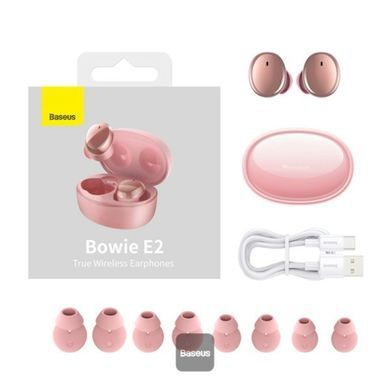 Беспроводные Bluetooth наушники Baseus Bowie E2 Pink 26701 фото
