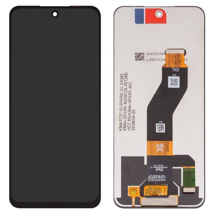 Дисплей для Tecno Spark Go 2 KM4, Spark 40 KM5, Spark 40C KM4k, Pop 10, Pop 10 Pro, Infinix Hot 60i X6730 черный Оригинал Китай 32240 фото