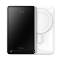 Внешний аккумулятор (Повербанк) Powerbank Baseus Magnetic Bracket Wireless Fast Charge 10000mAh 20W White (PPCX000202) 26838 фото