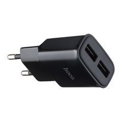 Мережевий зарядний пристрій Hoco C88A Star round dual-port 2USB чорний 32092 фото