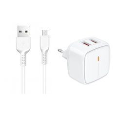 Сетевое зарядное устройство Jellico C2 2USB 2.4A + провод micro White 25165 фото