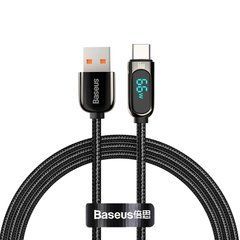 Кабель Baseus Display Fast Charging Type-C 66W (1m) Black (CASX020001) 30963 фото