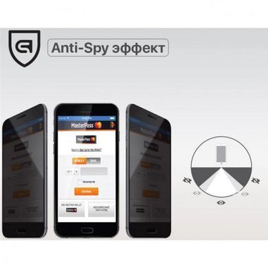 3D Захисне скло для Apple iPhone 7 Plus, iPhone 8 Plus чорне Anti-Spy (антишпигун) 0.3 мм, 2.5D 19785 фото