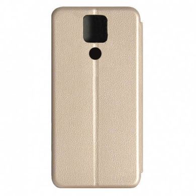 Чехол-книжка Premium Case под кожу Xiaomi Redmi Note 9 золотой 18161 фото