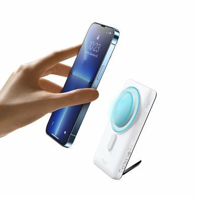 Внешний аккумулятор (Повербанк) Powerbank Baseus Magnetic Bracket Wireless Fast Charge 10000mAh 20W White (PPCX000202) 26838 фото