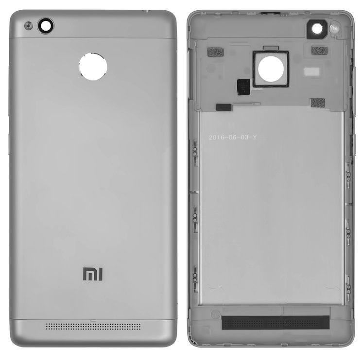 Задня кришка для Xiaomi Redmi 3s, Redmi 3 Pro сіра 07291 фото