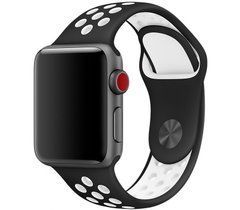 Ремешок для смарт-часов Apple Watch 38/40mm Nike Sport Band Black/White, размер M/L 14763 фото