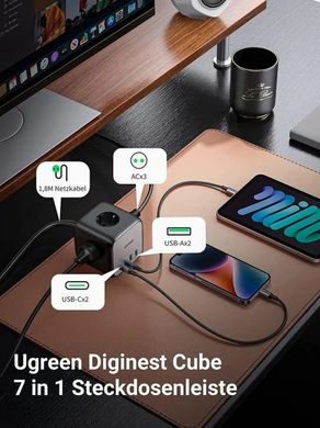 Сетевой удлинитель 7в1 UGREEN CD268 65W 1.8м DIGINEST CUBE UGR-60113 28194 фото