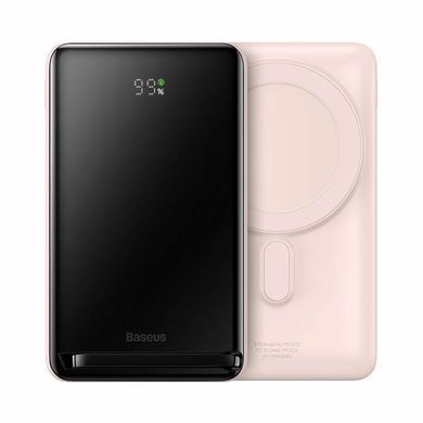 Внешний аккумулятор (Повербанк) Powerbank Baseus Magnetic Bracket Wireless Fast Charge 10000mAh 20W Pink (PPCX000204) 26839 фото