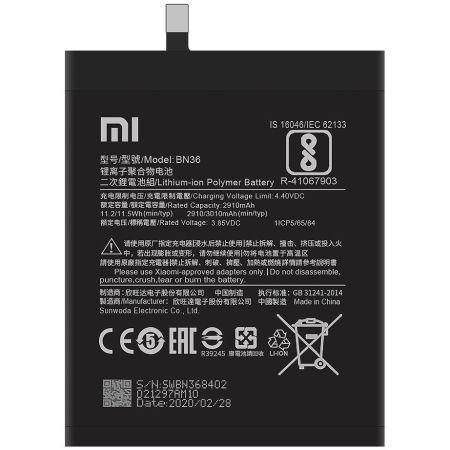 Аккумулятор BN36 HOCO для Xiaomi Mi 6X, Mi A2 2910mAh 24866 фото