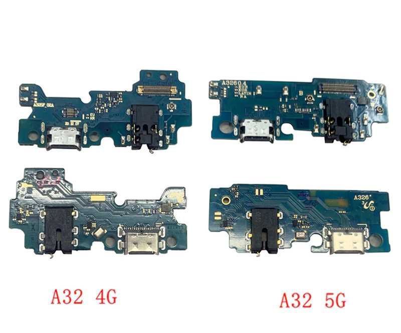 Нижняя плата для Samsung A325 Galaxy A32 2021 4G с разьемом зарядки, разьемом наушников, микрофоном 23516 фото