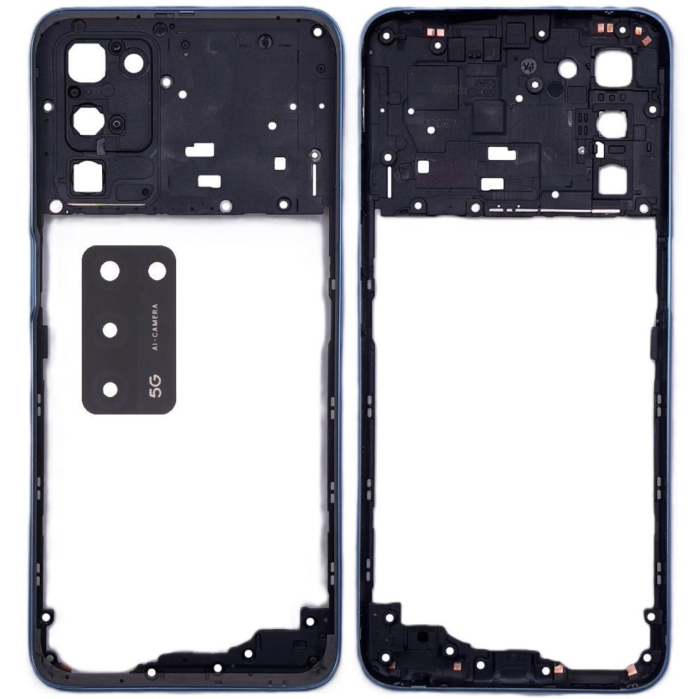 Рамка корпусу Oppo A55 5G PEMM00 блакитна зі склом камери 33626 фото