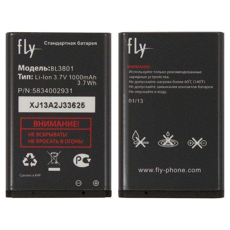 Аккумулятор Fly BL3801 для DS105C, DS105D, DS105D+, DS115 (5834002931) 06220 фото
