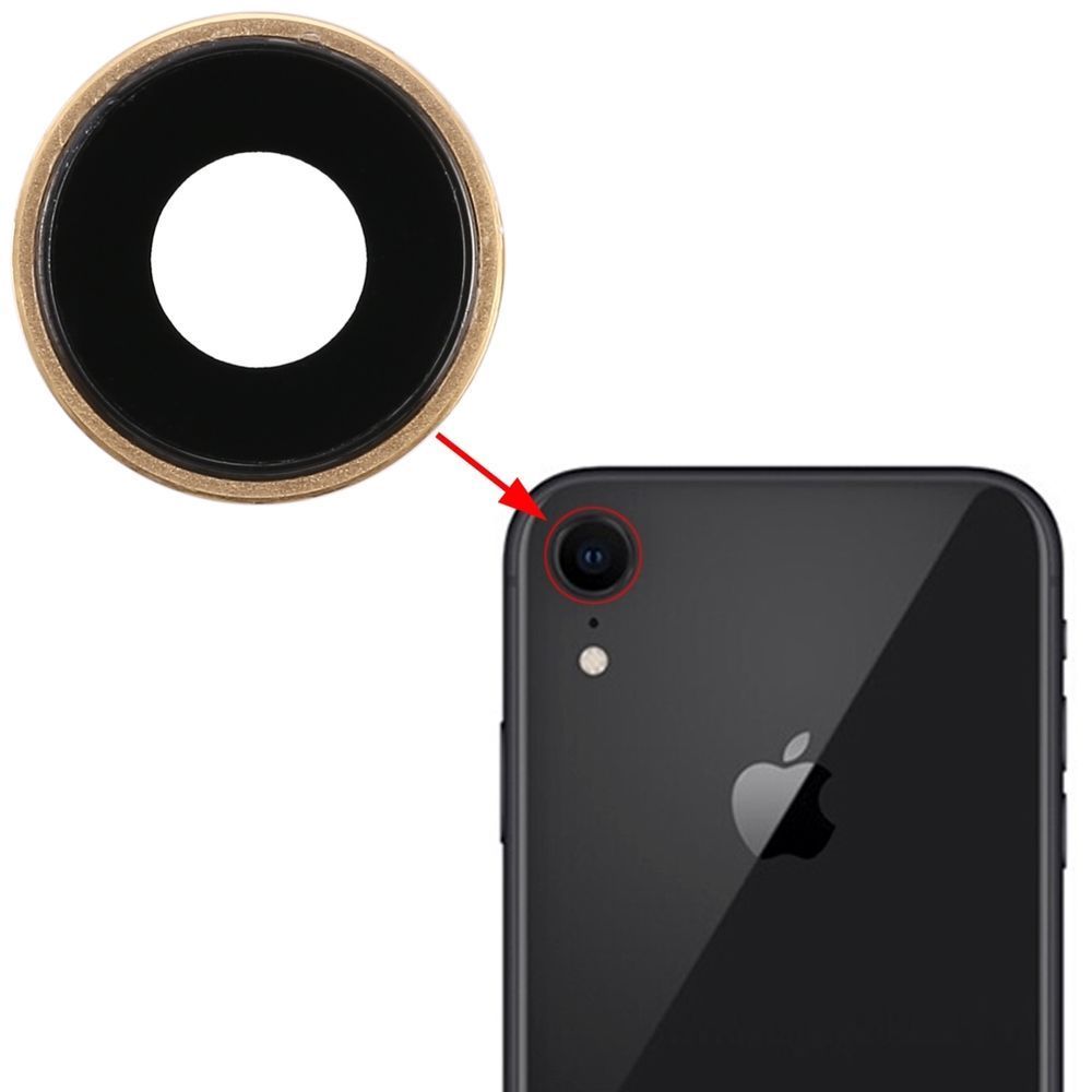 Стекло камеры Apple iPhone XR золотистое + кольцо 12063 фото