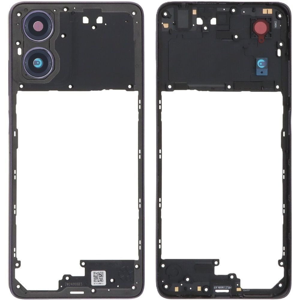 Рамка корпусу Motorola XT2421 Moto G04, XT2421-8 Moto G04s фіолетова, Concord Black зі склом камери 33601 фото