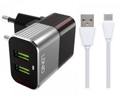Сетевое зарядное устройство LDNIO A2206 2USB 2.4A + провод Type-C 17553 фото