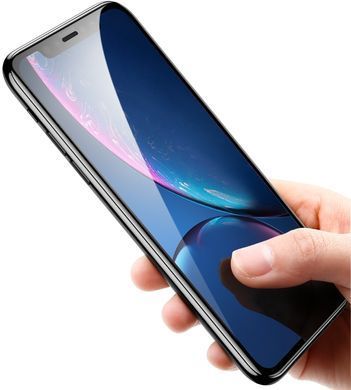 3D Защитное стекло Baseus для Apple iPhone XR, iPhone 11 черное, Full Coverage Curved Tempered Glass Protector (SGAPIPH61-KC01), 2шт.+ бампер 12966 фото