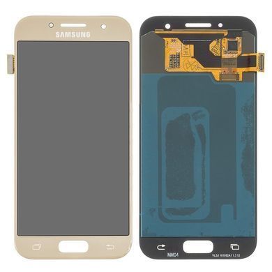 Дисплей для Samsung A320F Galaxy A3 (2017) золотой OLED 12636 фото