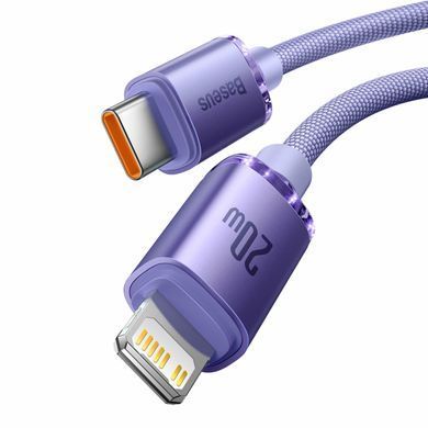 Кабель Baseus Crystal Shine Data Cable Type-C to Lightning 20W (1.2m) фіолетовий 27313 фото
